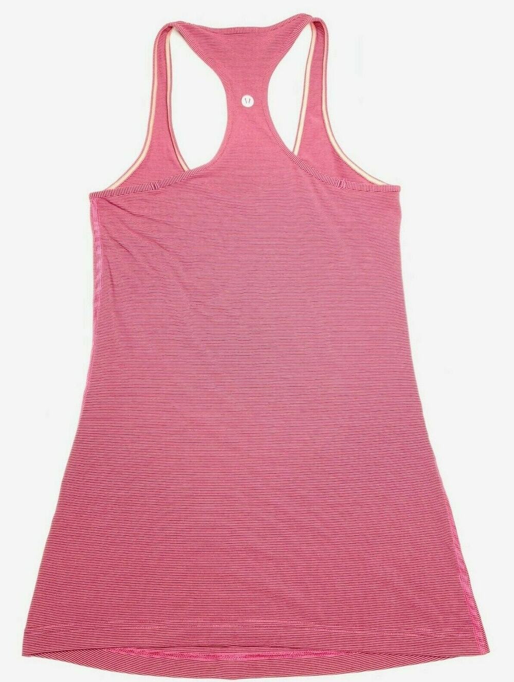 Lululemon Cool Racerback Tank Top 6 Rulu Wee Stripe Bon Bon Bordeaux Drama Yoga